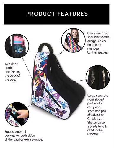 Skatermate Skate Bag - Tiger/Butterfly