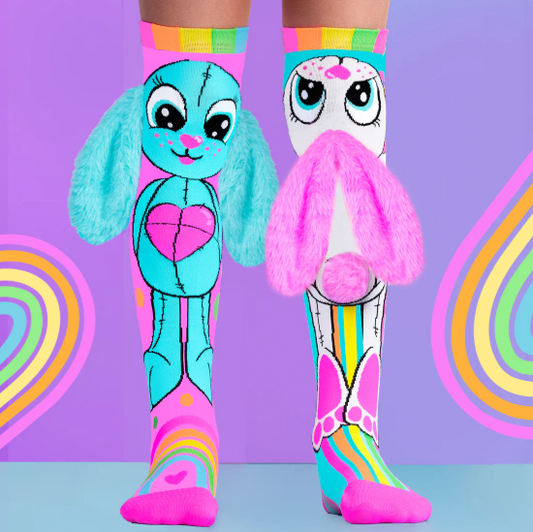 Rainbow Bunny Socks