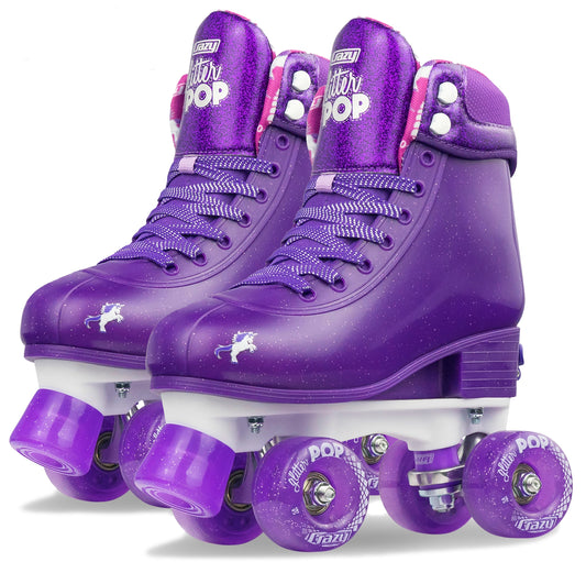 Glitter Pop Adjustable Roller Skates Purple