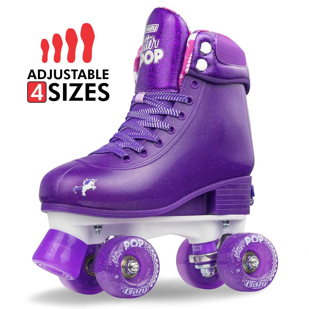 Glitter Pop Adjustable Roller Skates Purple